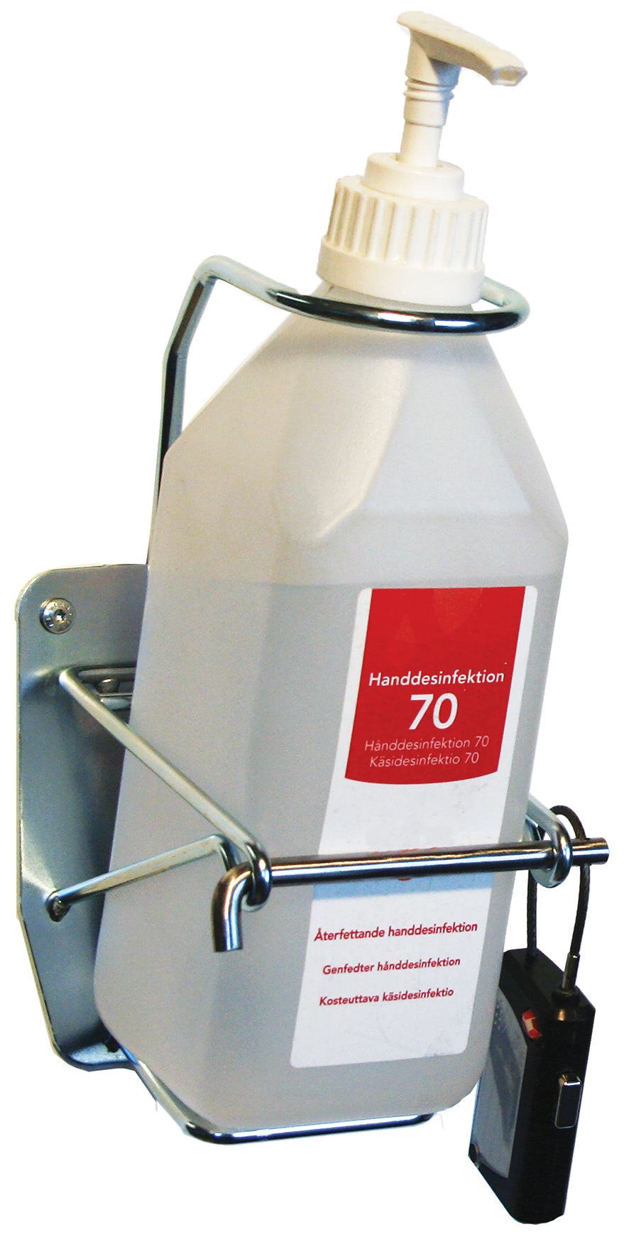 02. Låsbar hållare/dispenser för 600ml flaska C-146-1 / R-146-1